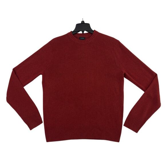 J.Crew Mens Sweater Medium Red Merino Wool Blend Crewneck - Picture 1 of 10
